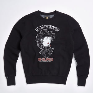 Black Heartbreaker Printed Sweater - LA Inspired Design Crew Neck Jumper