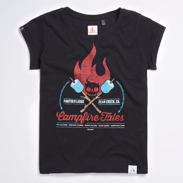 Womens Campfire Tales Tee - LA Inspired Crew Neck T-shirt