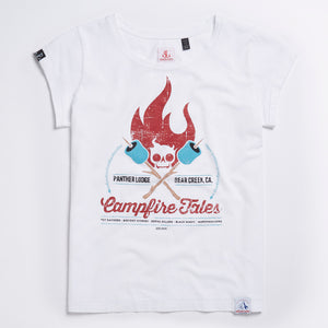 Campfire Tales Printed Tee - Slouch Girls Premium Crew Neck T-Shirt