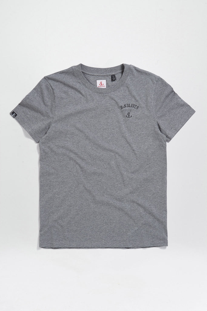 Low Profile Grey Printed Tee - LA Inspired Crew Neck T-Shirt