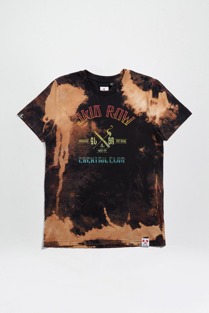 Black Mono Tie Dye Rainbow Tee - LA Inspired Premium Crew Neck T-Shirt