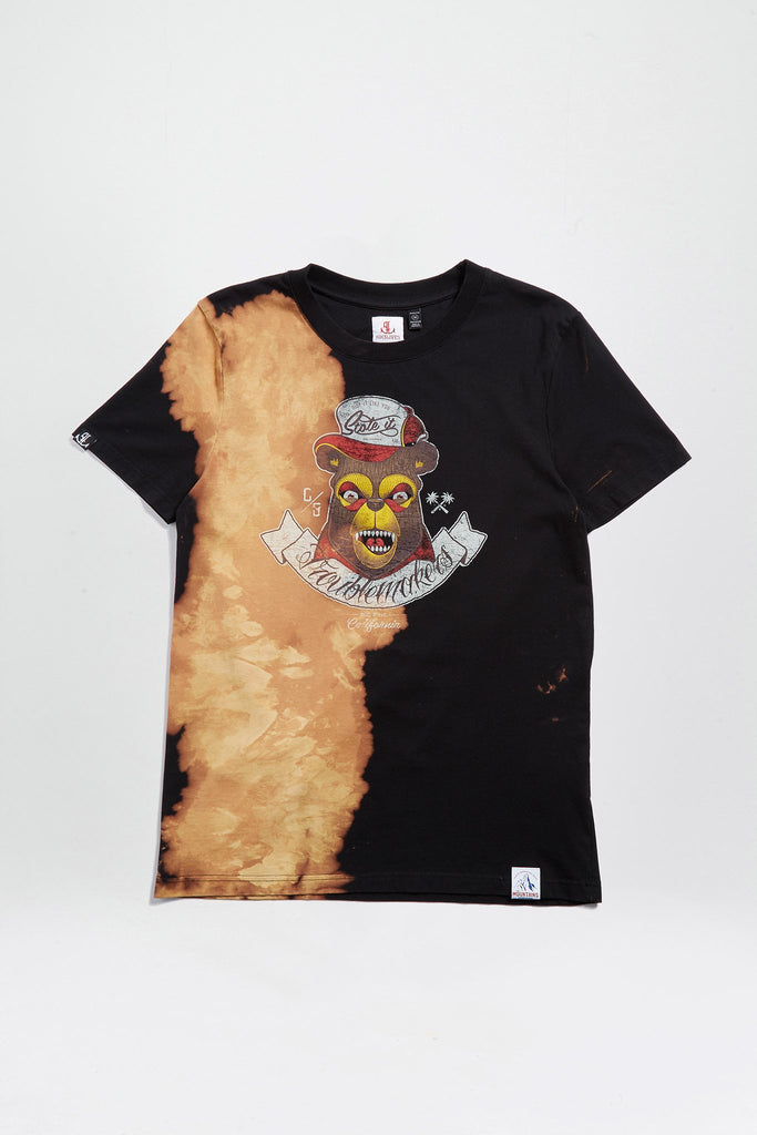 Black Mono Tie Dye Tee - LA Inspired Premium Crew Neck T-Shirt